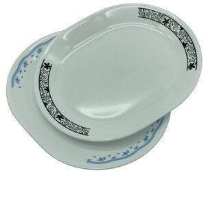 Set of 2 - Vintage Corelle Serving Platters in Two Patterns